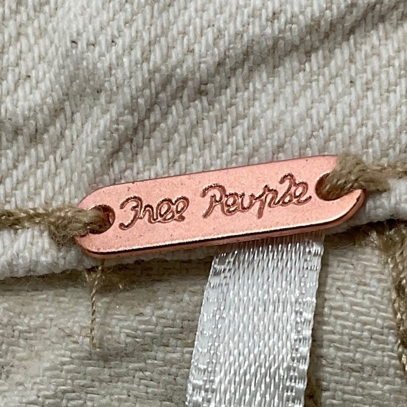 NWT Free People Splendor In The Grass High-Rise Denim Skirt Ivory Size 10 - Picture 8 of 11